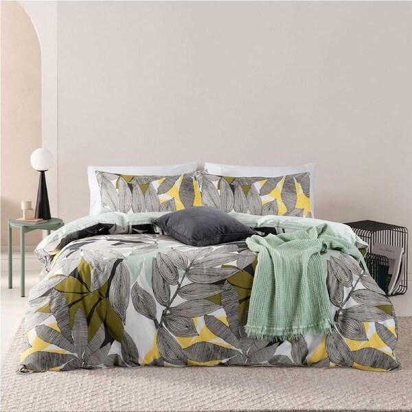Esprit Jardin Green Quilt Cover Set Cotton w/Pillowcase Single Bed