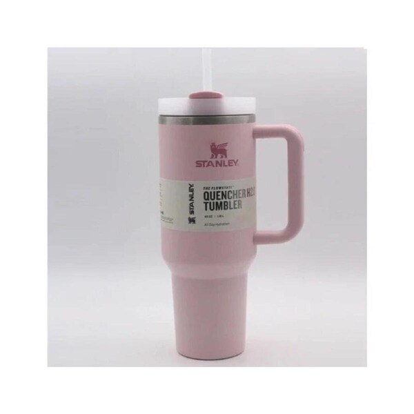Stanley Quencher H2.0 Flow State Tumbler 40oz Cup - Light Pink Cherry Blossom