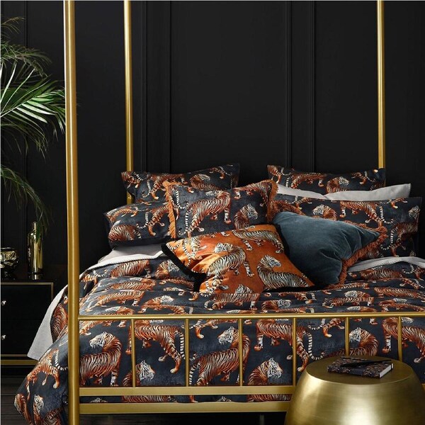 MM Linen Tigress Bed/Bedding Quilt Cover Set Cotton w/Pillowcase King Bed