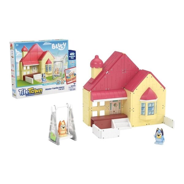 Tile Town Bluey Heeler Family Home Magnetic Tile Set