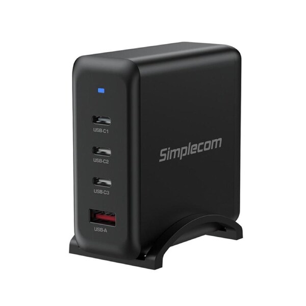 Simplecom 4-Port PD 100W GaN Fast Charger 3xUSB-C + USB-A for Phone Tablet Laptop (CU400)