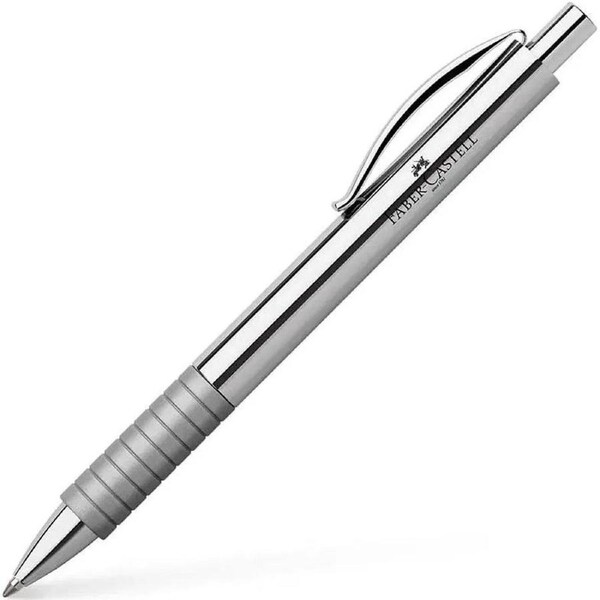 Faber-Castell Essentio Metal Ballpoint Pen Polished Shiny Chrome Retractable