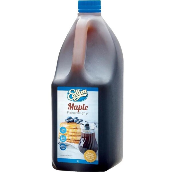 Edlyn Maple Flavoured Syrup Bottle 3L Pancakes Waffles Bulk