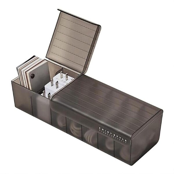 Large Capacity Data Cable Organizer Box With Lid USB Power Charging Cable Box