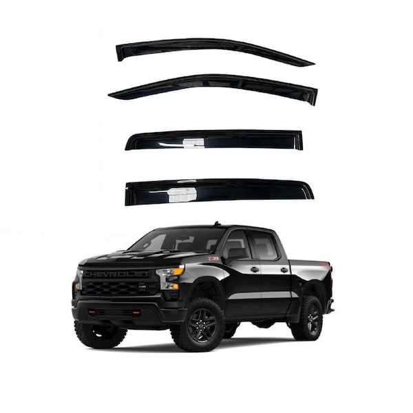 TRADIESCHOICE Weathershields for Chevrolet Silverado 2020 onwards - Window Door Visors for Style and Protection