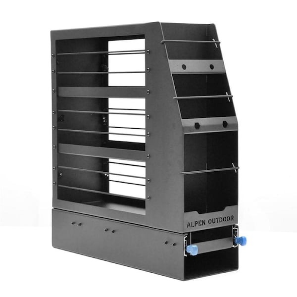 Alpen Outdoor 200mm Aluminium Canopy Pantry Slideout Pullout Vehicle Organiser Pantry with Holder for Camper 4WD Van Ute Toolbox Outdoor Easy Access