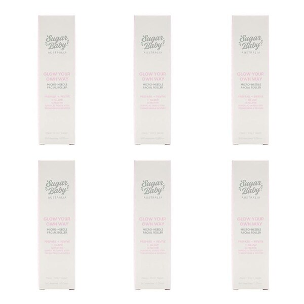 6x Sugar Baby Glow Your Own Way Micro Needle Facial Roller Silver Facial Care