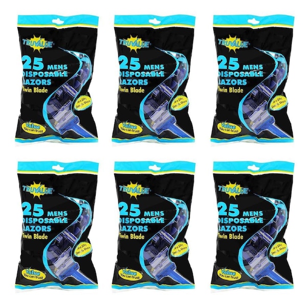 150pc Truvalue Disposable Razors Twin Blade Hair Shaving Trimmer For Men