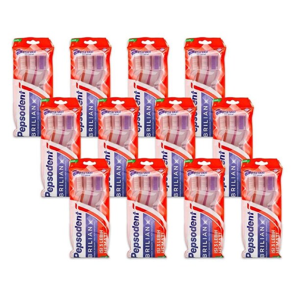 36pc Pepsodent Toothbrush Soft Bristles Oral Dental Tooth Care Medium Assorted