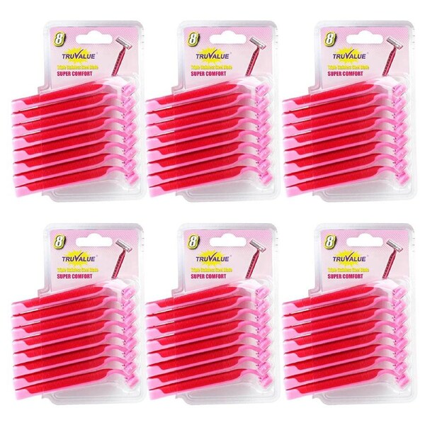 48pc Truvalue Disposable Razors Triple Blade Hair Shaving Trimmer For Women