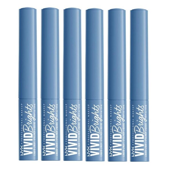 6x NYX Professional Makeup Vivid Bright Liquid Eye Liner 05 Cobalt Crush 2mL