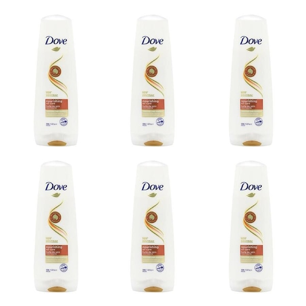 6x Dove Nourishing Oil Care 350ml Moisturising Conditioner For Damaged Hair