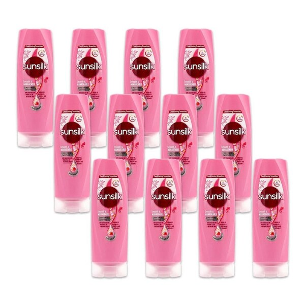 12x Sunsilk 160ml Womens Smooth & Manageable w/ Argan Oil Hair Care Conditioner