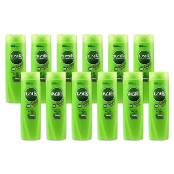 12x Sunsilk 160ml Womens Lively Clean & Fresh Gently Cleanses Hair Care Shampoo