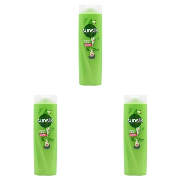 3x Sunsilk 300ml Womens Lively Clean & Fresh w/ Aloe Vera Hair Care Shampoo