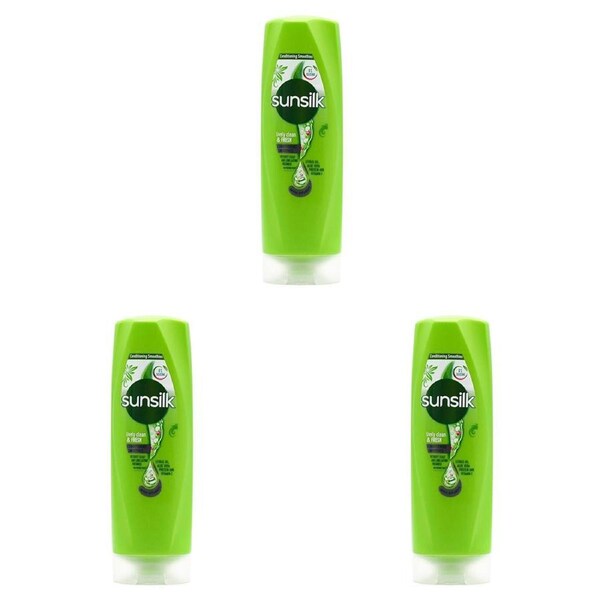 3x Sunsilk 300ml Womens Lively Clean & Fresh Revitalizes Hair Care Conditioner