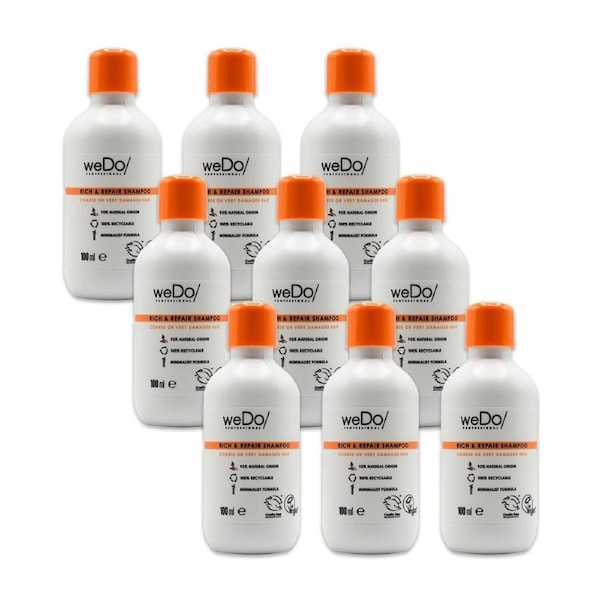 9x Wedo Professional 100ml Womens Rich & Repair for Healthy Hair Care Shampoo