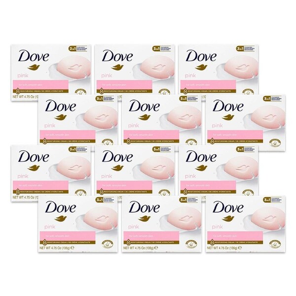 12x Dove 135G Beauty Cream Moisturizing Skin Care Soap Bar Gentle on Skin Pink