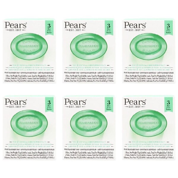 18pc Pears Pure & Gentle 75g Bar Soap w/ Lemon Flower Extracts Bath Cleanser