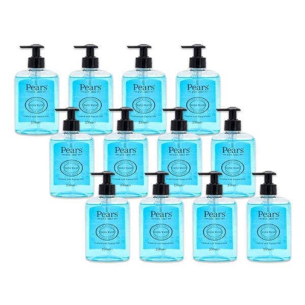 12x Pears Pure & Gentle 250ml Liquid Hand Wash Cleanser Pump w/ Mint Extracts