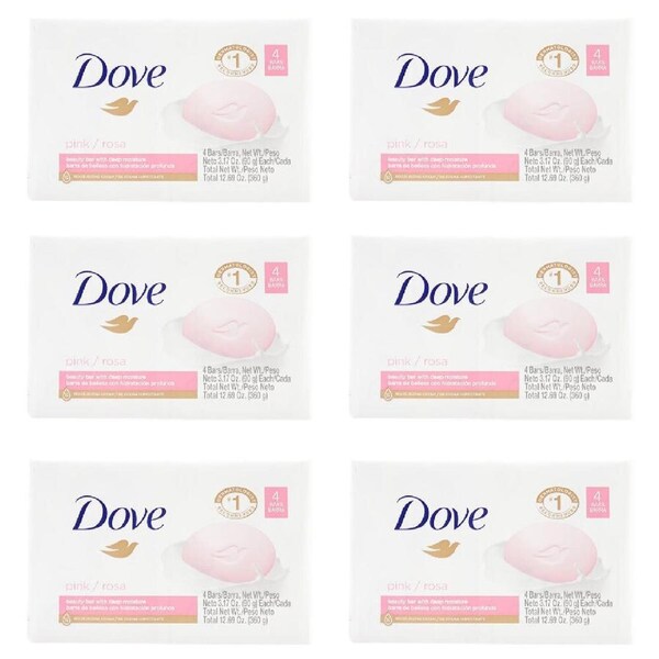 24pc Dove 90g Soap Bar Pink Rosa Beauty Bar w/ Deep Moisture Bath Body Wash