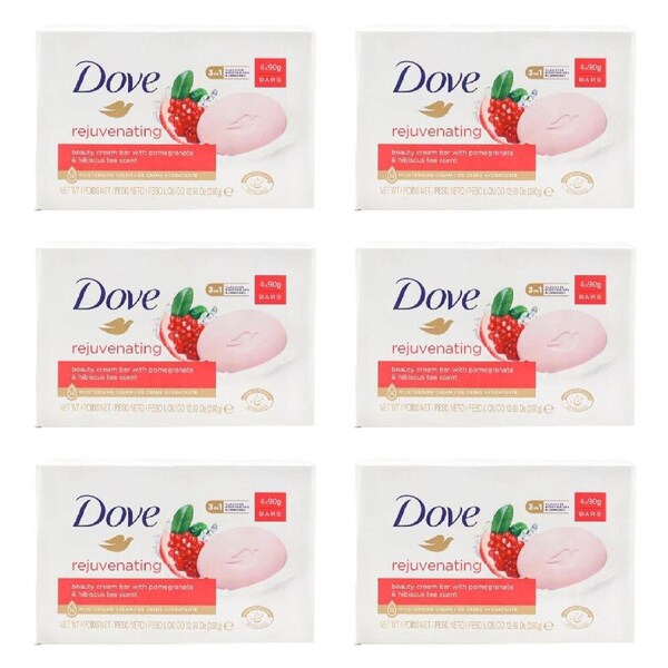 24pc Dove 90g Soap Bar Rejuvenating Body Wash Pomegranate & Hibiscus Tea Scent