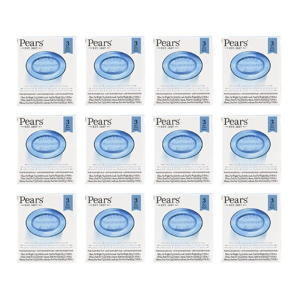 36pc Pears Pure & Gentle 75g Transparent Bar Soap w/ Mint Extracts Cleanser