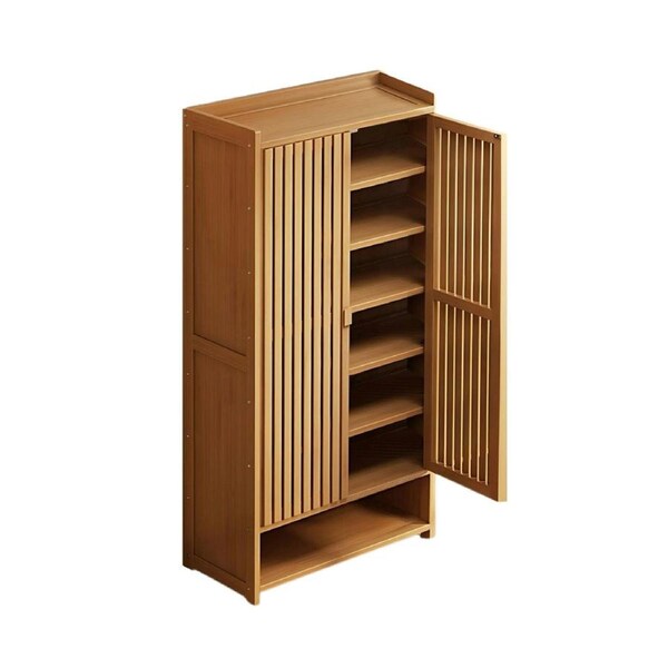 Lauft Shoe Storage Cabinet 7 Tier Rack Louvered Door Shelves Shoe Rack Organiser