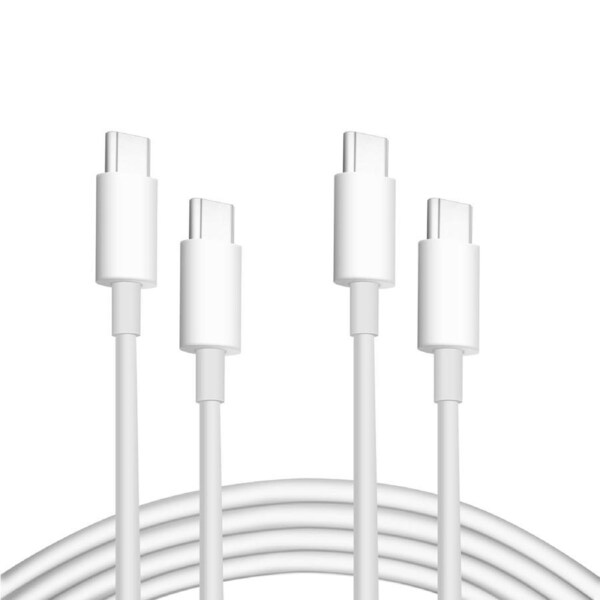 2PCS USB C to USB C 100W [2m] Type C Charging Cable for iPhone 15, iPad Mini 6/Pro 2021/Air 4, MacBook Pro 2020, Samsung, Huawei (White)