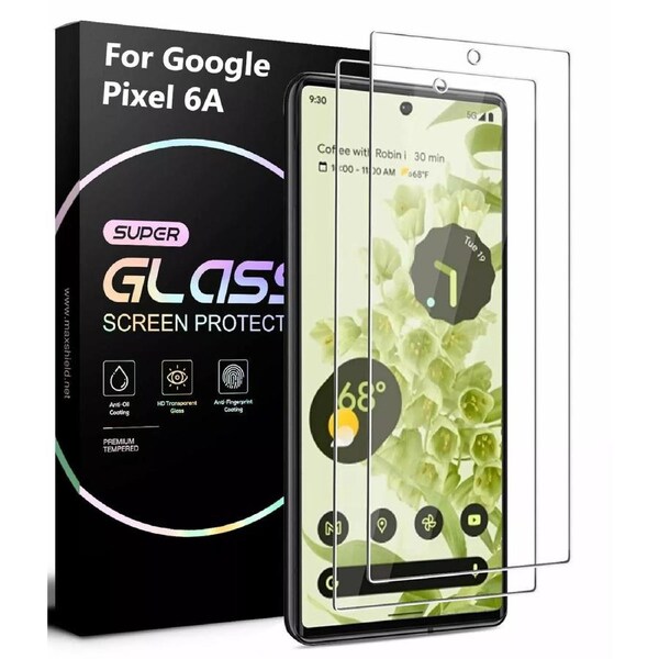 [2 Pack] Google Pixel 6A 5G Screen Protector 9H Hardness Fingerprint Unlock Support, HD Tempered Glass For Google Pixel 6a 5G