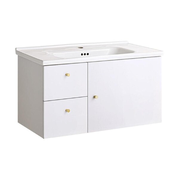 Simplus Bathroom Vanity Unit 800mm Wall Hung Basin Cabinet for Home Bathroom Washroom