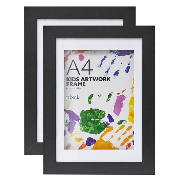 Cooper & Co. Set of 2 A4 DIY Kids Art Frame Black