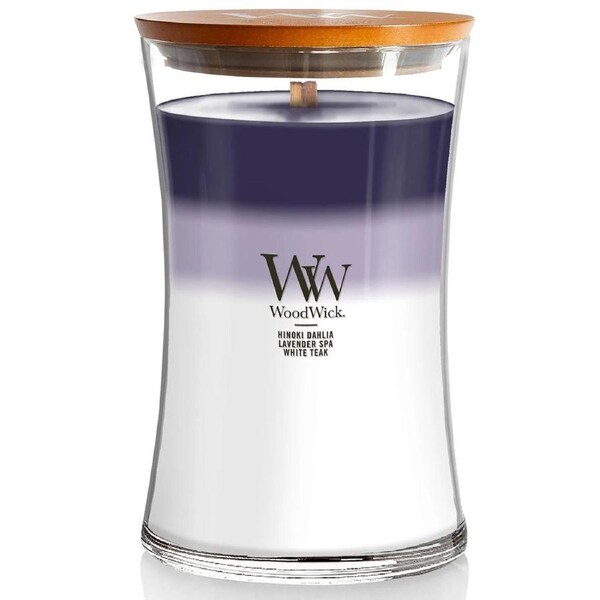 WoodWick Evening Luxe Trilogy Large Candle Crackles As It Burns 610G Hourglass