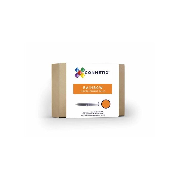 CONNETIX Magnetic Tiles Rainbow Ball Pack, 12 Pieces