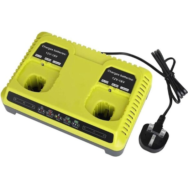 Dual Port Rapid Charger for Ryobi One + Plus P108 Li-ion Ni-CD Ni-MH 18V