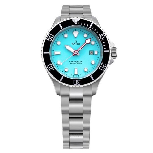 RATIO FreeDiver Stainless Steel Ice Blue Dial Quartz RTFL807 200M Lady Watch