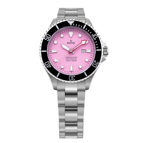 RATIO FreeDiver Stainless Steel Candy Pink Dial Automatic RTFL835 Ladies Watch
