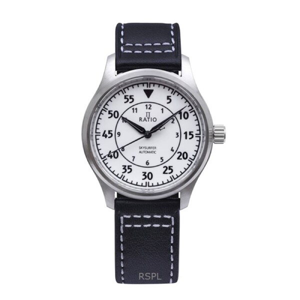 RATIO Skysurfer Pilot Luminous Dial Leather Automatic RTS324 200M Mens Watch