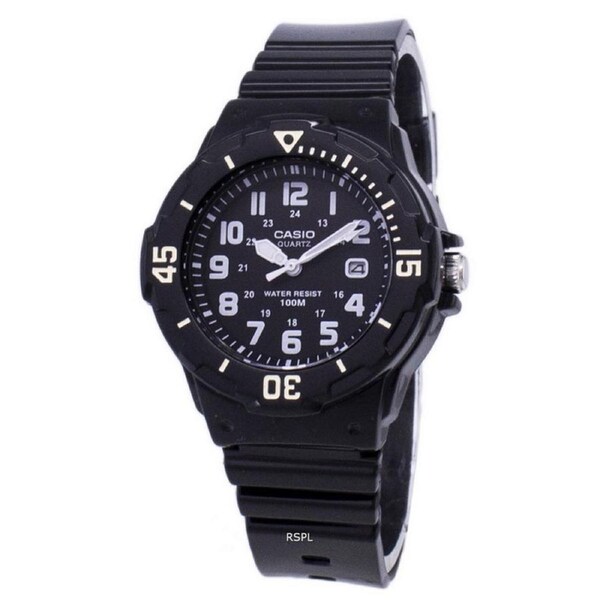 Casio Enticer Analog Black Dial Rotary Timer Bezel LRW-200H-1BVDF Ladies Watch