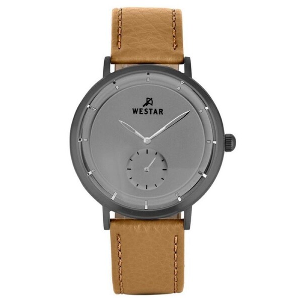 Westar Profile Leather Strap Grey Dial Quartz 50246GGN186 Men's Watch
