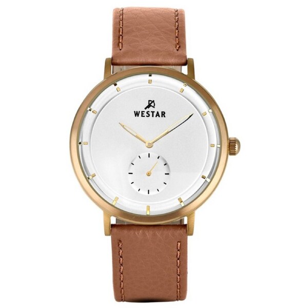Westar Profile Leather Strap Silver Dial Quartz 50246BZZ187 Men's Watch