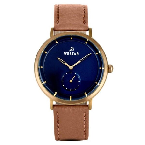 Westar Profile Leather Strap Blue Dial Quartz 50246BZZ184 Men's Watch
