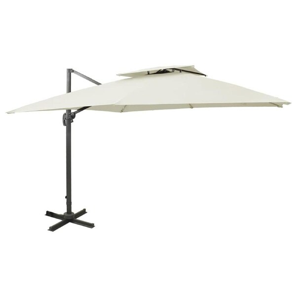 Cantilever Garden Parasol with Double Top 300x300 cm Sand vidaXL