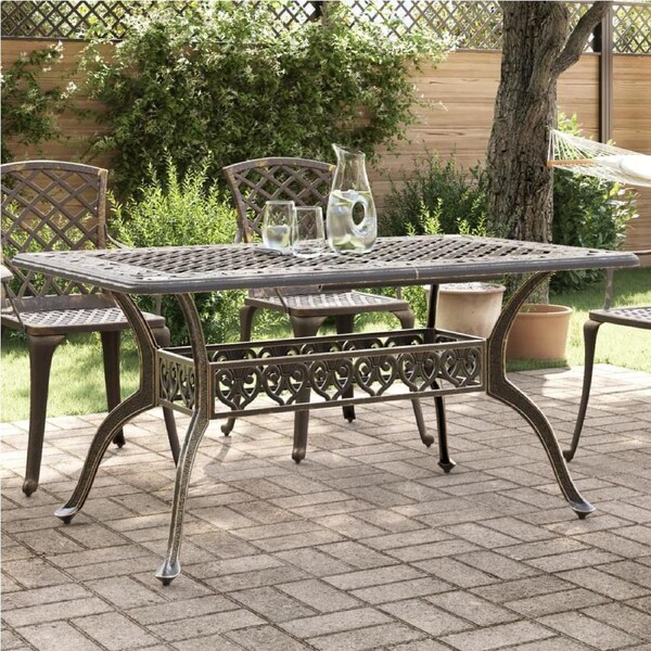 Garden Table Bronze 150x90x72 cm Cast Aluminium vidaXL