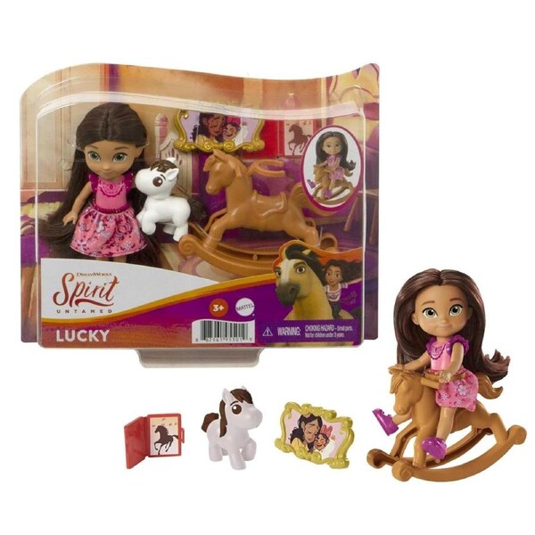 Mattel Spirit Untamed Young Lucky Doll Story Accessories Rocking Horse 3+