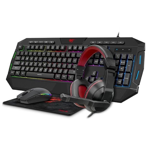 Havit Gaming HeadSet+Keyboard+Mouse+MousePad 4 in 1 Gift Combo Set