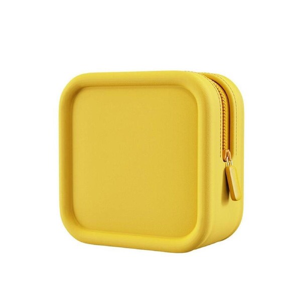 Yellow Portable Cosmetic Bag Travel Organiser Toiletry Case for Makeup Storage