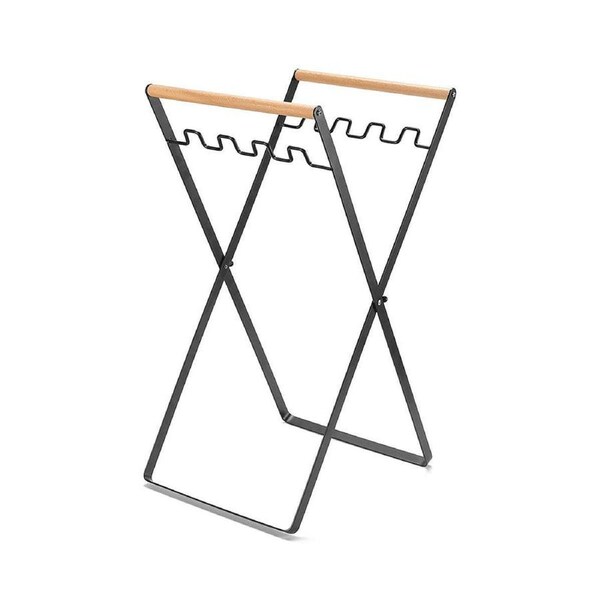 Outdoor Portable Wooden Folding Garbage Rack Picnic Barbecue Plastic Bag Holder