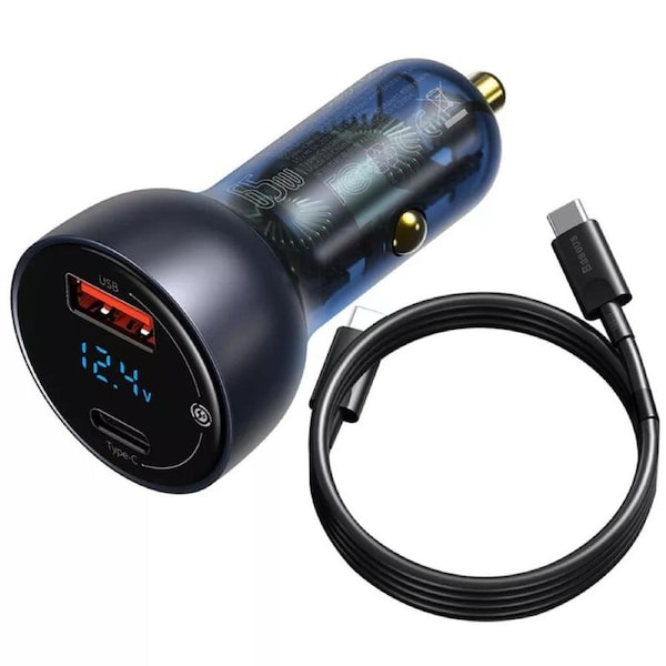 Baseus 65W Car Charger PD QC4.0 FAST Charge USB Type C Cigarette Lighter Adapter