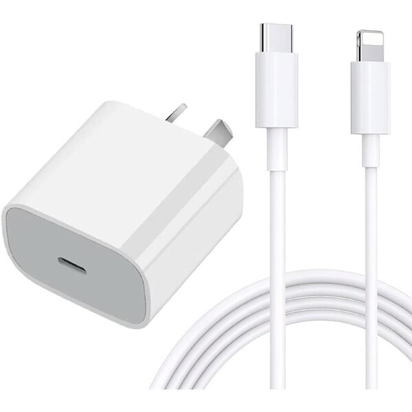iPhone Fast Charger 20W Type-C PD Wall Charger with 2m/6FT Cable Compatible with iPhone 14/13/12/11/XR/XS Max iPad AirPods